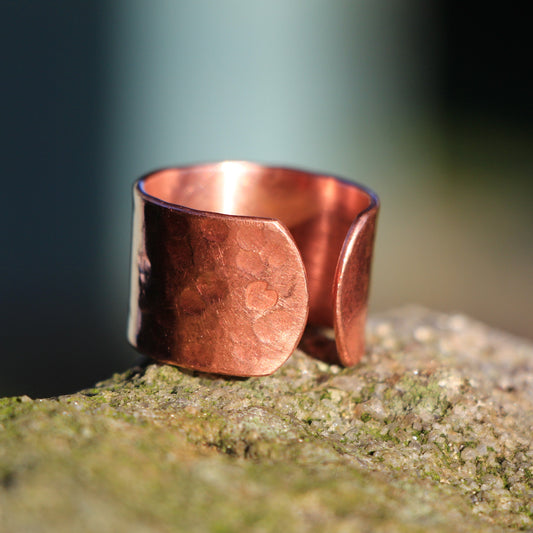 Chunky Copper Rings. Handmade Adjustable Wide Copper Rings.