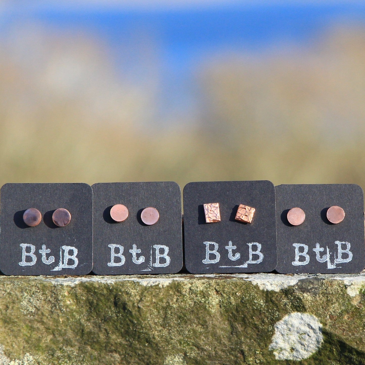 Copper Ear Studs, Copper Stud Earrings.