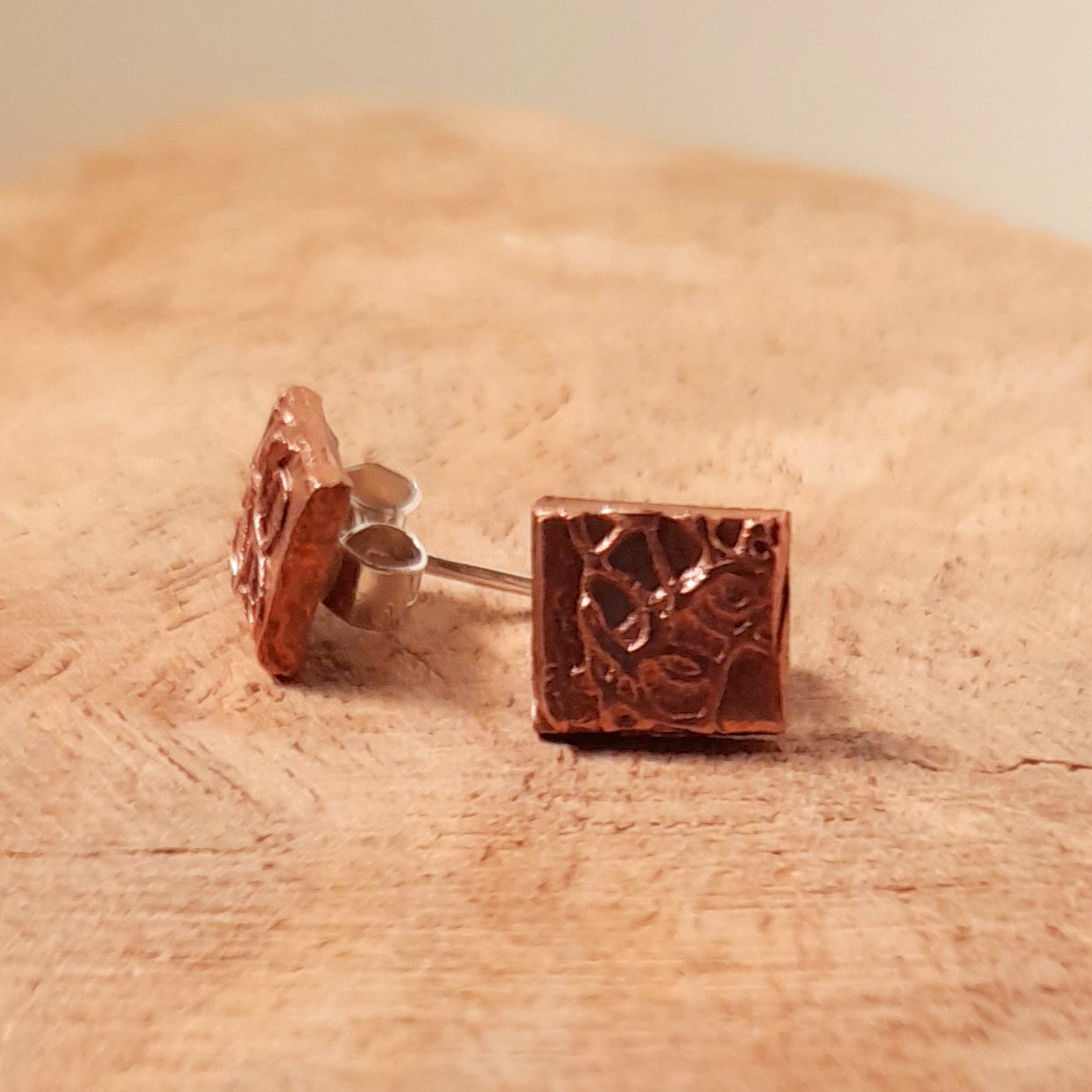 Copper Ear Studs, Copper Stud Earrings.