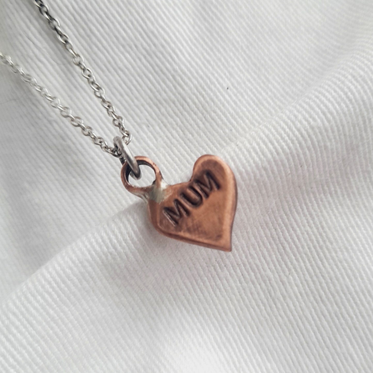 Heart Pendant. Copper Personalised Heart Necklace.