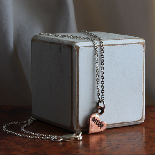 Heart Pendant. Copper Personalised Heart Necklace.
